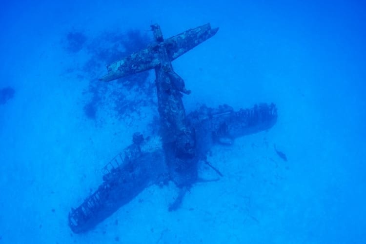 Diver Discovers Lost Underwater Airplane Graveyard